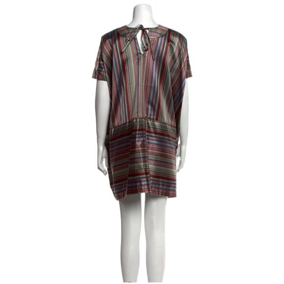 Creatures of the Wind Striped Silk Jacquard Boxy Fit Mini Shirt Dress - Picture 2 of 9
